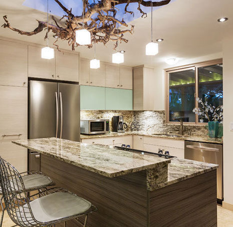 Quartz island with edge detail